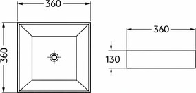 Tema Prime White 36x36 - Επιτραπέζιος Νιπτήρας