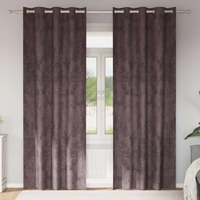 vidaXL Κουρτίνα με κουρτίνες 2 pcs Καφέ 260 x 140 εκ. Βελούδο