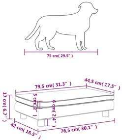 Κρεβάτι Σκύλου με Προέκταση Καφέ 100 x 50 x 30 εκ. Βελούδινο