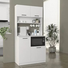Έπιπλο κουζίνας Tuco 2 Megapap χρώμα λευκό 90x40x180εκ.