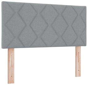 vidaXL Box Spring Κρεβάτι με Στρώμα Light Grey 90x190 εκ. Υφασμάτινο