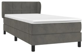 ΚΡΕΒΑΤΙ BOXSPRING ΜΕ ΣΤΡΩΜΑ ΣΚΟΥΡΟ ΓΚΡΙ 100X200 ΕΚ. ΒΕΛΟΥΔΙΝΟ 3127476