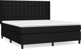 vidaXL Κρεβάτι Boxspring με Στρώμα Μαύρο 160x200 εκ. Υφασμάτινο