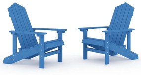 Καρέκλες Κήπου Adirondack 2 τεμ. Γαλάζιες από HDPE - Μπλε