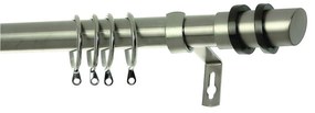 Κουρτινόξυλο Φ28mm Μονό Επεκτεινόμενο 140-240cm Με Άκρα Grace Hope Brushed Chrome 780175