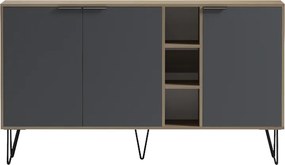 Μπουφές Balain pakoworld sonoma-ανθρακί 142x35.5x83εκ