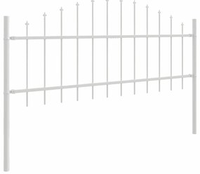 vidaXL Λευκός Κήπος Φράκτης με Τόξο - 11.9 x 0.75 μ από Ατσάλι