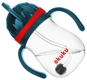 Akuku Εκπαιδευτικό Ποτηράκι Με Καλαμάκι Και Βαρίδι 280ml Blue-Red A0164