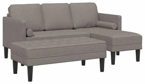 vidaXL Σετ Καναπέ με μαξιλάρι 2 pcs Taupe Πολυεστέρας