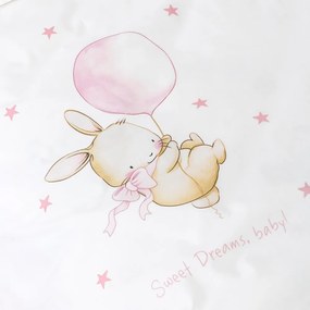 Παπλωματοθήκη Κούνιας Sweet Dreams Baby Λευκό/Ροζ 110x140 - Borea Home