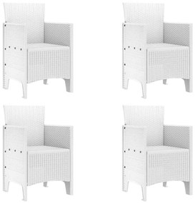 vidaXL Σέτ φαγητού για κήπο 5 pcs Λευκό Rattan Polt