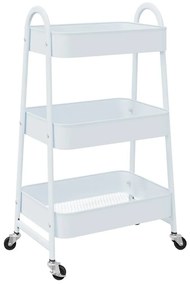 vidaXL Τρόλεϊ αποθήκευσης 3 επιπέδων Λευκό 42x41,5x77 cm Χάλυβας