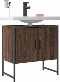 vidaXL Ντουλάπι Νιπτήρα Μπάνιου Καφέ Δρυς 60x33x60 εκ. Επεξ. Ξύλο