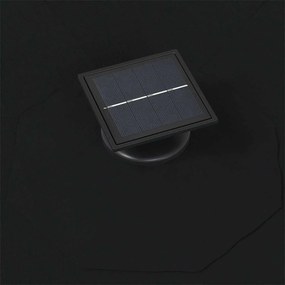 vidaXL Ομπρέλα Κήπου Επιτοίχια με LED Μαύρη 300 εκ.