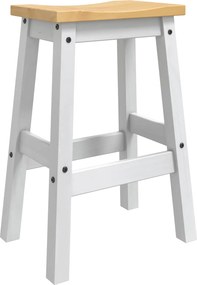 vidaXL Μπαρ σκαμπό 2 τμχ. Λευκό και Κερί Μελιού 44 x 30 x 63 εκ.