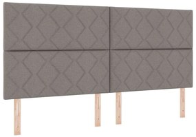 vidaXL Κρεβάτι με ελατήρια με στρώμα Taupe 200 x 200 cm ύφασμα
