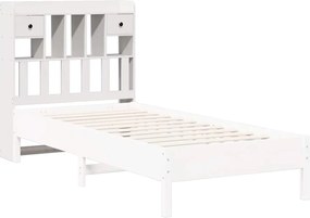 vidaXL Κεφαλάρι με Αποθ. Χώρο Λευκό 90 εκ. από Μασίφ Ξύλο Πεύκου