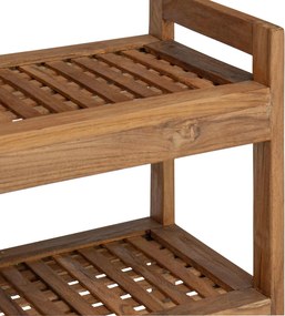 vidaXL Ράφι μπάνιου Φυσικό 45 x 30 x 45 εκ. Στερεό Ξύλο Τίκ