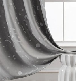 Beauty Home Κουρτίνα φωσφορίζουσα με 8 κρίκους Art 6140 140x260 Γκρι
