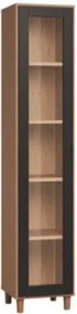 Βιτρίνα Simple-Φυσικό - Μαύρο - 39.00Χ38.00Χ194.50cm