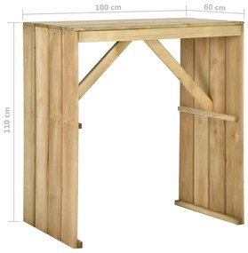 vidaXL Τραπέζι Μπαρ 100 x 60 x 110 εκ. από Εμποτισμένο Ξύλο Πεύκου