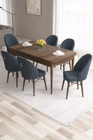 Extendable Dining Table &amp; Chairs Set (7 Pieces) Roz - Baroque, Anthracite Baroque
Anthracite
