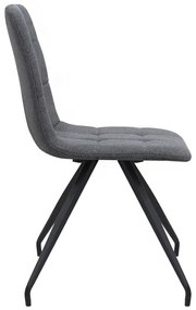 Καρέκλα τραπεζαρίας Bianca Megapap γκρι ύφασμα - μεταλλικό μαύρο πόδι 43x56x84εκ.
