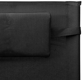 vidaXL Ξαπλώστρα Μαύρη / Γκρι από Textilene