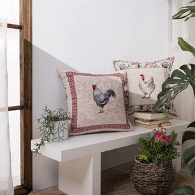 Μαξιλάρι Διακοσμητικό (Με Γέμιση) Rooster Multi Teoran 45X45 Acrylic,Cotton,Polyester