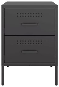 vidaXL Κομοδίνα 2 τεμ. Μαύρα 36x39x50,5 εκ. Χάλυβα