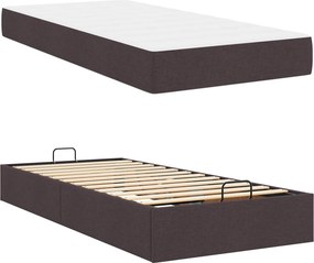 vidaXL Σκελετός κρεβατιού με στρώμα 2 pcs Ώχρα ύφασμα