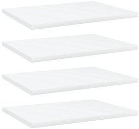 vidaXL Ράφια Βιβλιοθήκης 4 τεμ. Λευκά 40x30x1,5 εκ. από Επεξ.Ξύλο