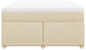 vidaXL Κρεβάτι Boxspring με Στρώμα Κρεμ 140x190 εκ. Υφασμάτινο