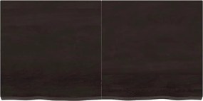 vidaXL Επιφάνεια Τραπεζιού Σκούρο Καφέ 120x60x(2-6)εκ Επεξ. Μασίφ Δρυς