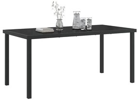 vidaXL Τραπέζι Κήπου Μαύρο 160 x 80 x 73 εκ Μασίφ ξύλο teak