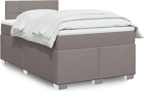 vidaXL Κρεβάτι Boxspring με Στρώμα Taupe 120x190 εκ. Υφασμάτινο