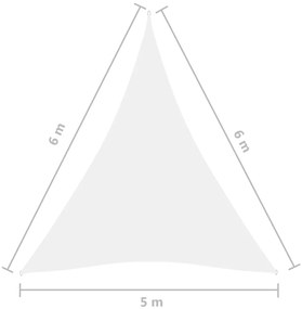 vidaXL Πανί Σκίασης Τρίγωνο Λευκό 5 x 6 x 6 μ. από Ύφασμα Oxford