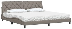 vidaXL Κρεβάτι με Στρώμα Taupe 200x200 εκ. Υφασμάτινο