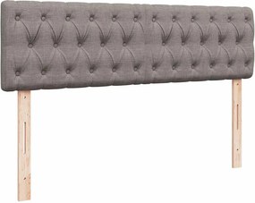vidaXL Οθωμανικό κρεβάτι με στρώμα Taupe 140x200cm ύφασμα