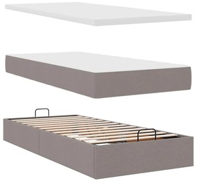 vidaXL Οθωμανικό κρεβάτι με στρώμα Taupe 100x200cm ύφασμα