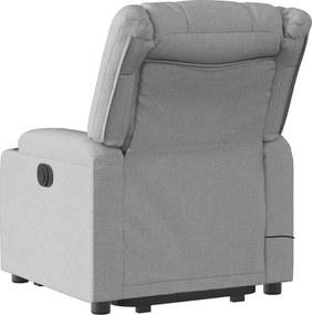 vidaXL Πολυθρόνα Μασάζ Ηλεκ. Ανακλινόμενη Ανύψωση Αν. Γκρι Υφασμάτινη