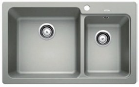 Blanco Naya 8 Pearl Grey SILGRANIT™ PuraDur™ Γρανιτένιος Νεροχύτης Ένθετος με 2 Γούρνες 81,5x50cm
