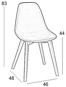 Καρέκλα Loft Plus Γκρι Grey 46Χ53Χ81εκ. (Σετ 4 ΤΕΜ)