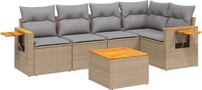 vidaXL Patio Sofa Set 5-θέσια Μπεζ και Γκρι