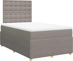 vidaXL Κρεβάτι Boxspring με Στρώμα Taupe 120x190 εκ. Υφασμάτινο