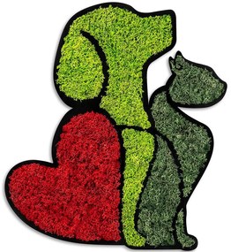 Διακοσμητικό Τοίχου Dog &amp; Cat Lover Με Βρύο 931NTR1129 42,8x47,7cm Multi Wallity Mdf