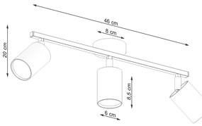 Sollux Φωτιστικό οροφής Lemmi 3,ατσάλι,3xGU10/40w