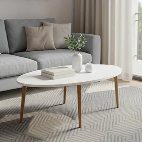 Τραπέζι σαλονιού Barton λευκό-καφέ 90x45x40εκ 90x45x40 εκ.