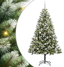 vidaXL Τεχνητό Δέντρο Χριστουγέννων με μέρη που αναδιπλώνονται και χιονάκι