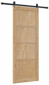 vidaXL Συρόμενη Πόρτα ORKDAL Καφέ 83 x 211 εκ. Μασίφ ξύλο πεύκου